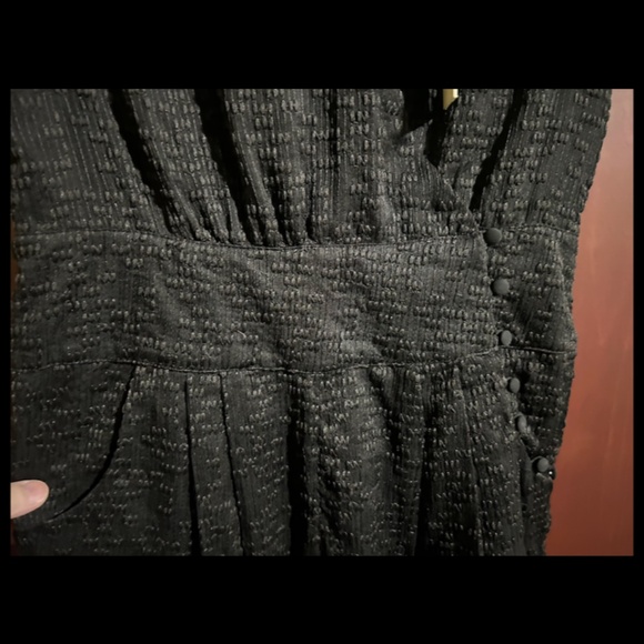 Lenon x Anthropologie Short Sleeve V-Neck Faux Wrap Romper Black Size S - NWT - Picture 3 of 16